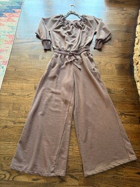 Free People one to beat Wide-Leg Knit Jumpsuit sz xs